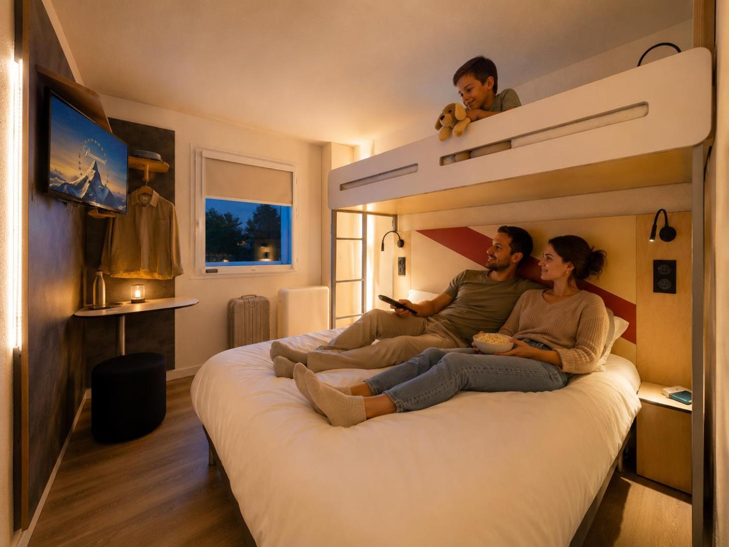 Triple Room One Double Bed One Bunk Bed