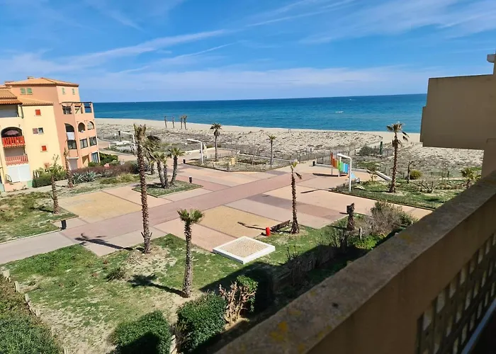 Appartement Studio Vue Mer, Balcon, Piscine, Clim, Parking Prive à Le Barcarès