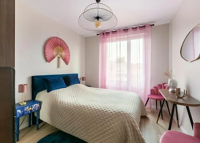 Appartement climatisé 3 étoiles T3 chic à Strasbourg avec billard et terrasse