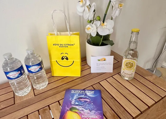 Hotel Studette de 17m2 avec parking privé gratuit Climatisation et petite cuisine Mentone